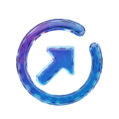 Neonblauer Kreispfeil als Symbol f&uuml;r w&ouml;chentlichen Cashback im Rainbet VIP Programm