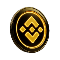 BNB-M&uuml;nze mit goldenem Neon-Glanz als Zahlungsmethode im Rainbet Casino