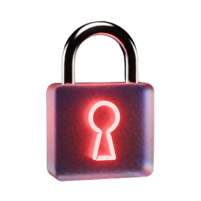 Rotes leuchtendes Vorh&auml;ngeschloss als Symbol f&uuml;r den Wager Lock in den Rainbet Bonusbedingungen